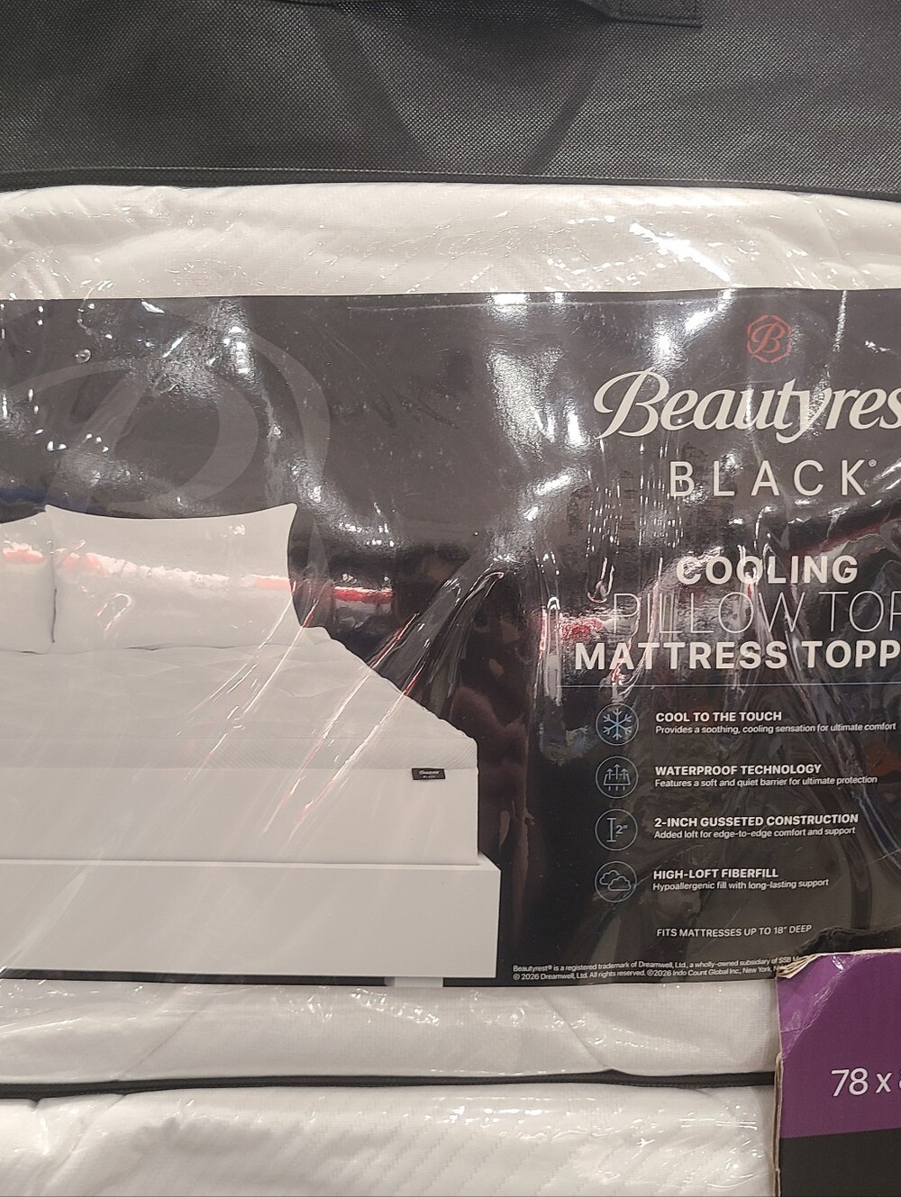 (6)Beautyrest Black Cooling Pillow Top Mattress Topper - White